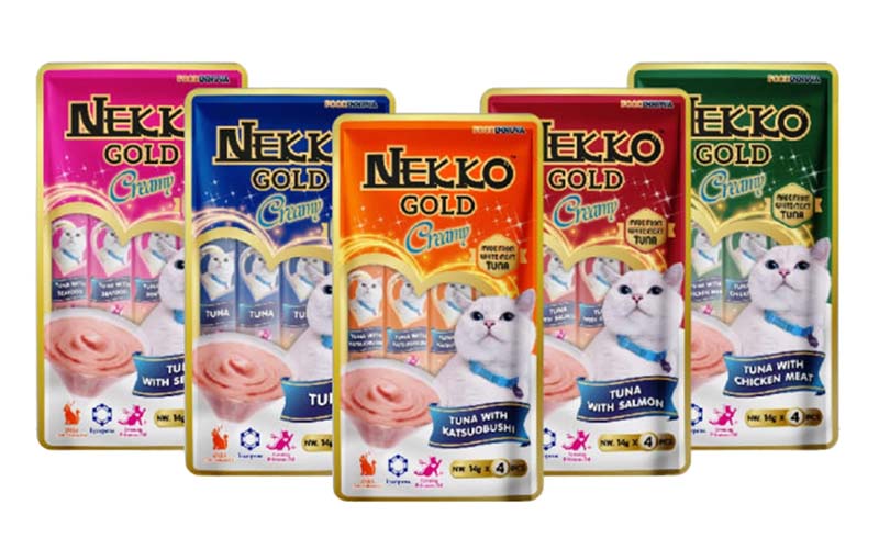 Nekko Gold Creamy là thức ăn bổ sung dạng kem mềm mịn cho mèo